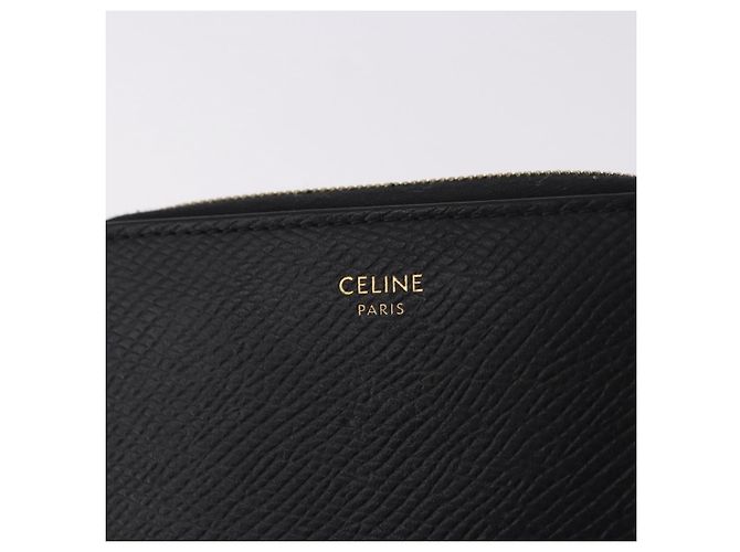 Céline Portafoglio tondo compatto CELINE in pelle nera e oro Auth am11856V Nero D'oro - vista 13
