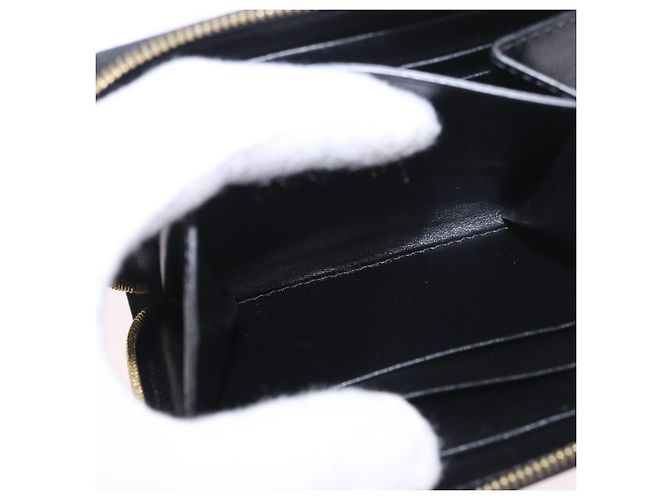 Céline Portafoglio tondo compatto CELINE in pelle nera e oro Auth am11856V Nero D'oro - vista 17