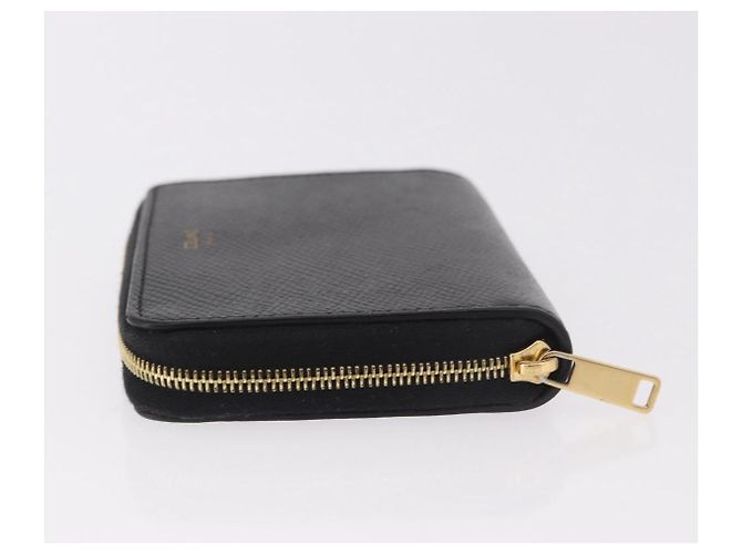 Céline Portafoglio tondo compatto CELINE in pelle nera e oro Auth am11856V Nero D'oro - vista 5