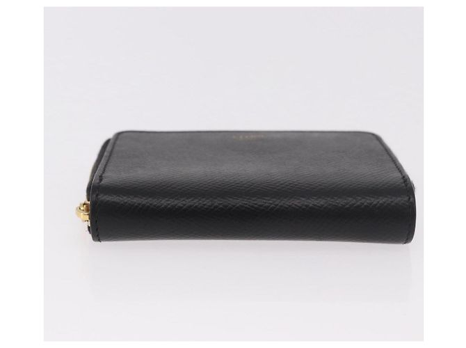 Céline Portafoglio tondo compatto CELINE in pelle nera e oro Auth am11856V Nero D'oro - vista 7
