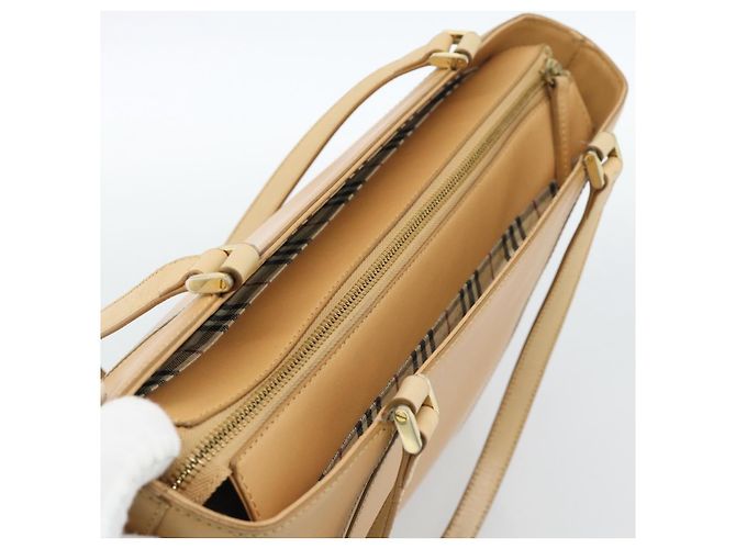 Borsa Tote BURBERRY in pelle Beige Oro Auth ep14835 D'oro - vista 6