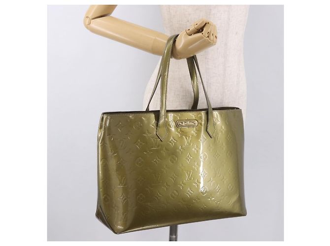 LOUIS VUITTON Monogram Vernis Wilshire GM Tote Bag Gris Art Deco LV Auth ep14862 Grigio - vista 24