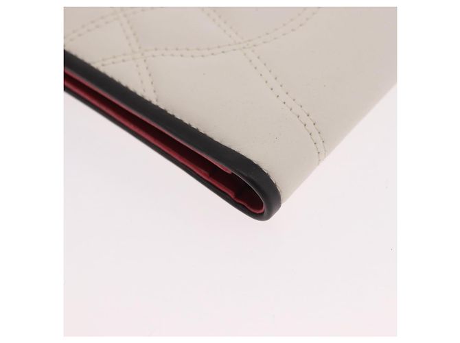 Céline Portafoglio Compact CELINE in pelle Bianco Argento Auth 185052V - vista 11