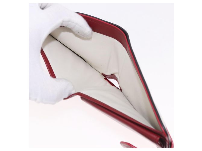 Céline Portafoglio Compact CELINE in pelle Bianco Argento Auth 185052V - vista 15