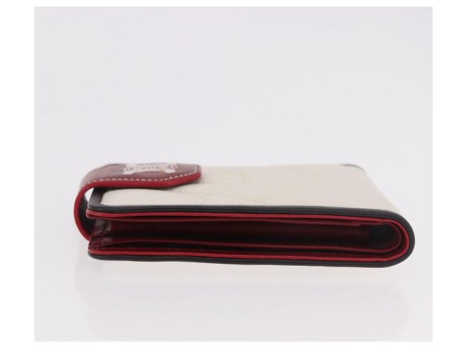 Céline Portafoglio Compact CELINE in pelle Bianco Argento Auth 185052V - vista 6