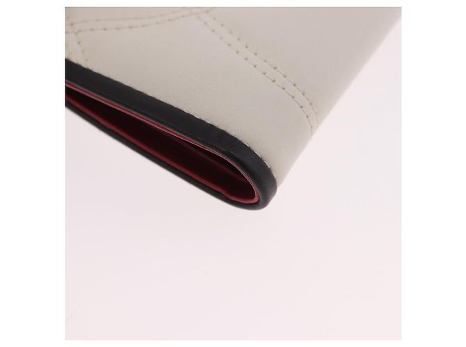 Céline Portafoglio Compact CELINE in pelle Bianco Argento Auth 185052V - vista 9