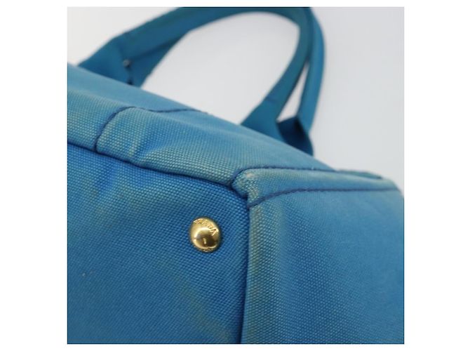 Borsa PRADA Kanapa MM in tela blu e oro autentica 185130 D'oro - vista 12