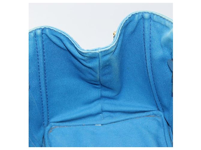 Borsa PRADA Kanapa MM in tela blu e oro autentica 185130 D'oro - vista 16