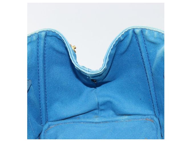 Borsa PRADA Kanapa MM in tela blu e oro autentica 185130 D'oro - vista 17