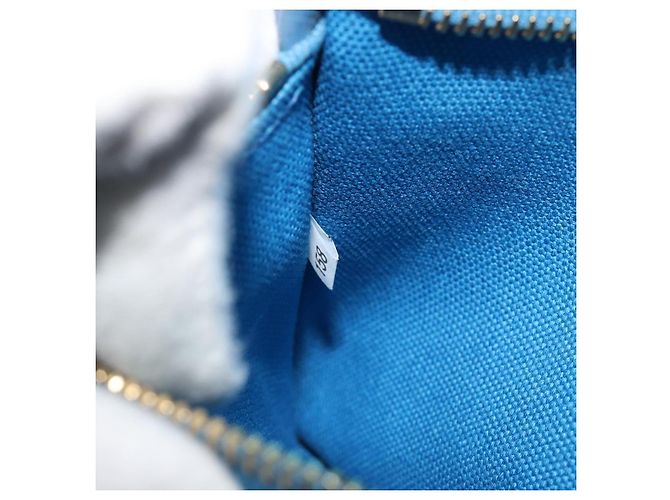 Borsa PRADA Kanapa MM in tela blu e oro autentica 185130 D'oro - vista 22