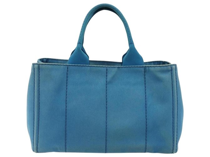 Borsa PRADA Kanapa MM in tela blu e oro autentica 185130 D'oro - vista 3