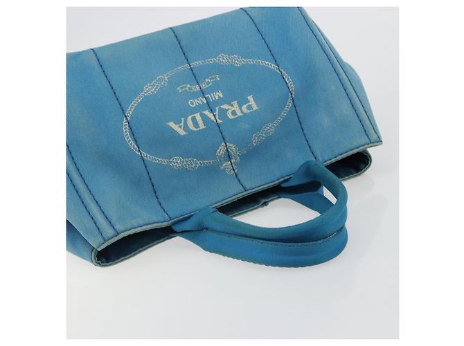 Borsa PRADA Kanapa MM in tela blu e oro autentica 185130 D'oro - vista 6