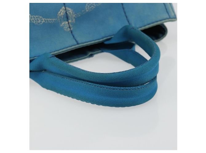 Borsa PRADA Kanapa MM in tela blu e oro autentica 185130 D'oro - vista 7