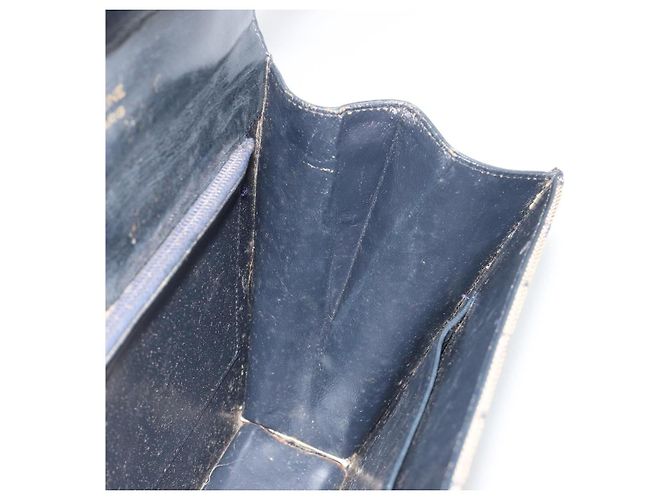 Céline Borsa a tracolla CELINE C Sulky Horse Carriage in tela Navy Gold Auth 184574 - vista 18