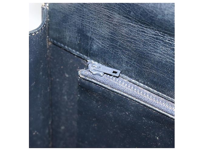 Céline Borsa a tracolla CELINE C Sulky Horse Carriage in tela Navy Gold Auth 184574 - vista 20