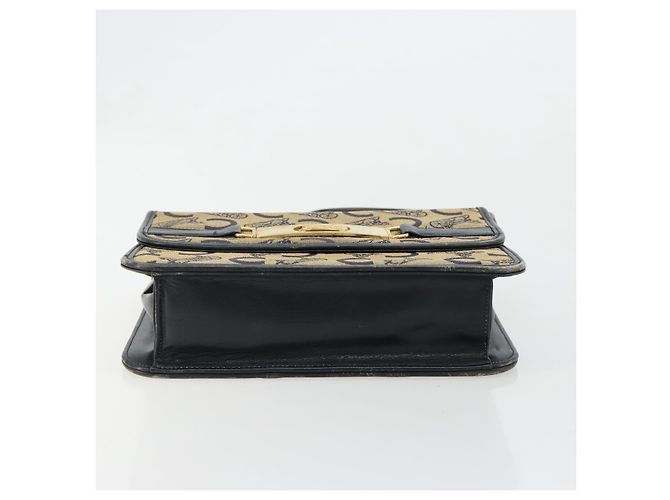 Céline Borsa a tracolla CELINE C Sulky Horse Carriage in tela Navy Gold Auth 184574 - vista 9