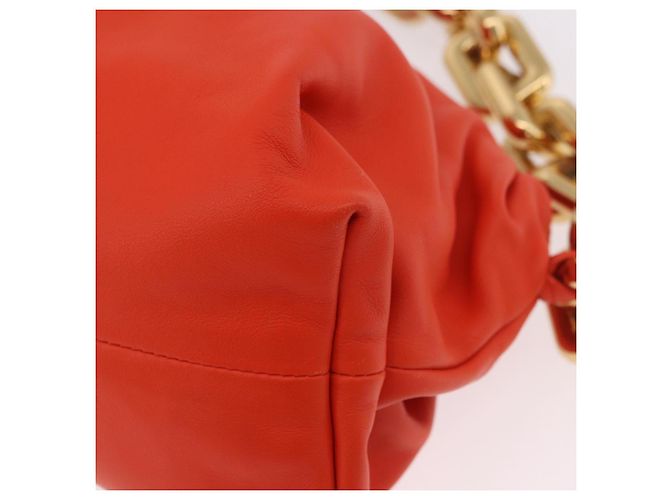 BOTTEGA VENETA Borsa a tracolla The Chain Pouch in pelle Arancione Oro Auth 185382SAM D'oro - vista 12