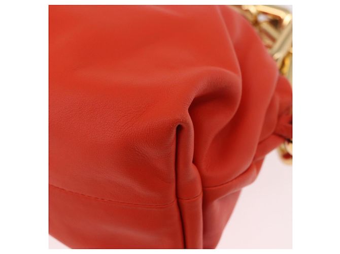BOTTEGA VENETA Borsa a tracolla The Chain Pouch in pelle Arancione Oro Auth 185382SAM D'oro - vista 14