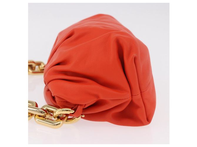 BOTTEGA VENETA Borsa a tracolla The Chain Pouch in pelle Arancione Oro Auth 185382SAM D'oro - vista 5