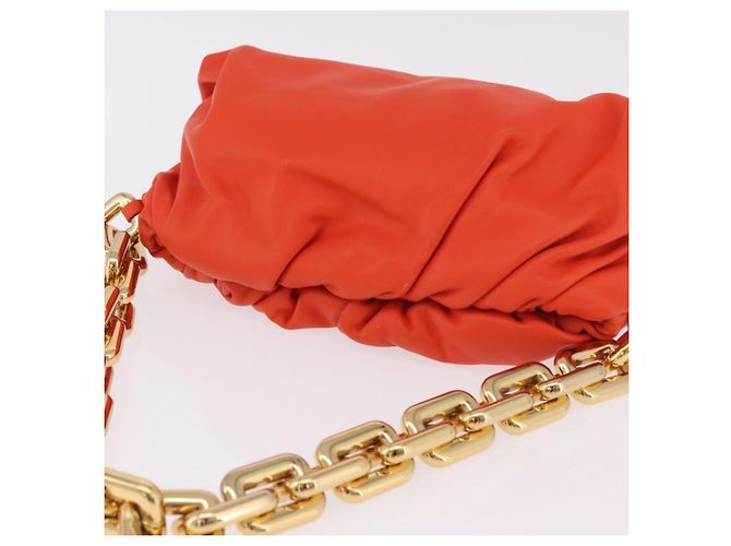 BOTTEGA VENETA Borsa a tracolla The Chain Pouch in pelle Arancione Oro Auth 185382SAM D'oro - vista 6