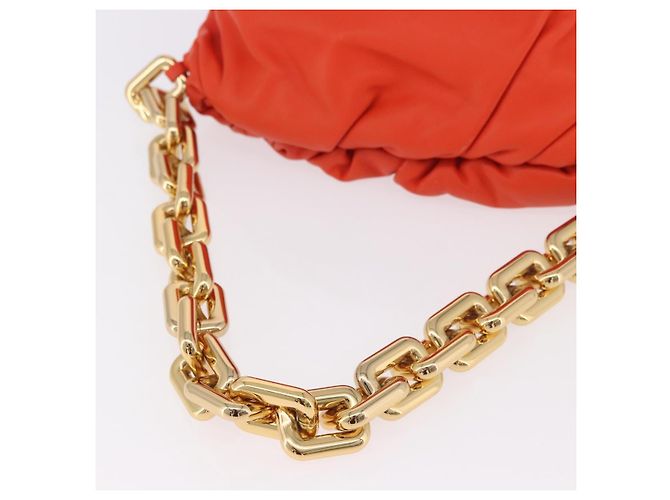 BOTTEGA VENETA Borsa a tracolla The Chain Pouch in pelle Arancione Oro Auth 185382SAM D'oro - vista 8