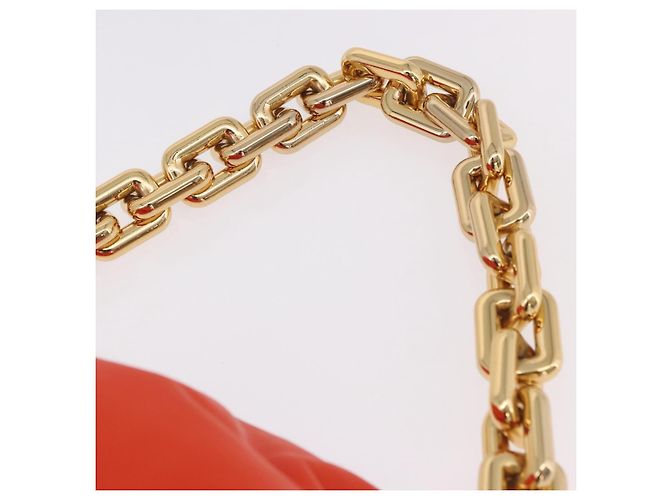 BOTTEGA VENETA Borsa a tracolla The Chain Pouch in pelle Arancione Oro Auth 185382SAM D'oro - vista 9