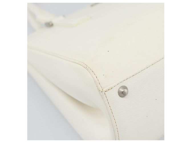 Borsa a mano BURBERRY in pelle bianco argento Auth BA13365 - vista 11