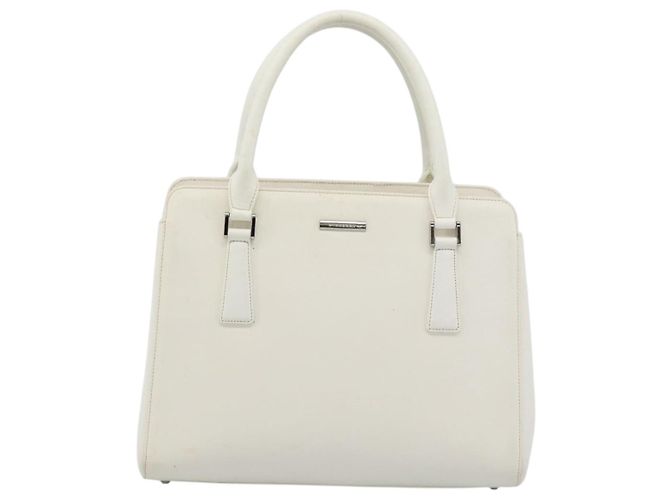 Borsa a mano BURBERRY in pelle bianco argento Auth BA13365 - vista 2