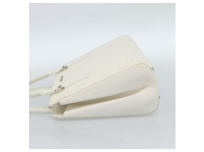 Borsa a mano BURBERRY in pelle bianco argento Auth BA13365 - vista 4
