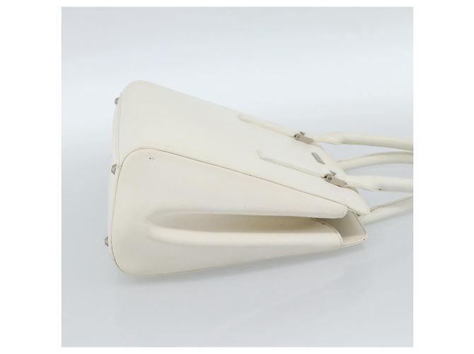 Borsa a mano BURBERRY in pelle bianco argento Auth BA13365 - vista 5