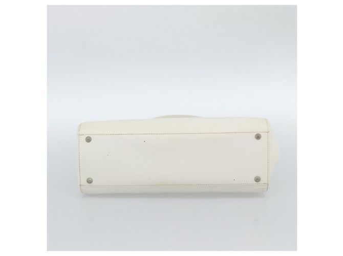 Borsa a mano BURBERRY in pelle bianco argento Auth BA13365 - vista 9