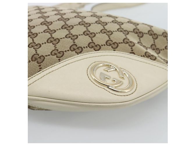 Borsa a tracolla GUCCI GG Canvas Newbrit Beige Oro 169998 Auth ep14864 D'oro - vista 11