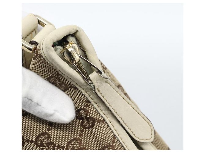 Borsa a tracolla GUCCI GG Canvas Newbrit Beige Oro 169998 Auth ep14864 D'oro - vista 15