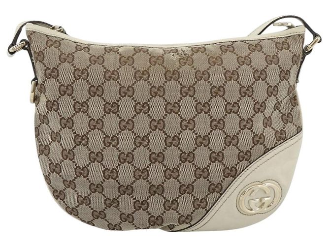 Borsa a tracolla GUCCI GG Canvas Newbrit Beige Oro 169998 Auth ep14864 D'oro - vista 2