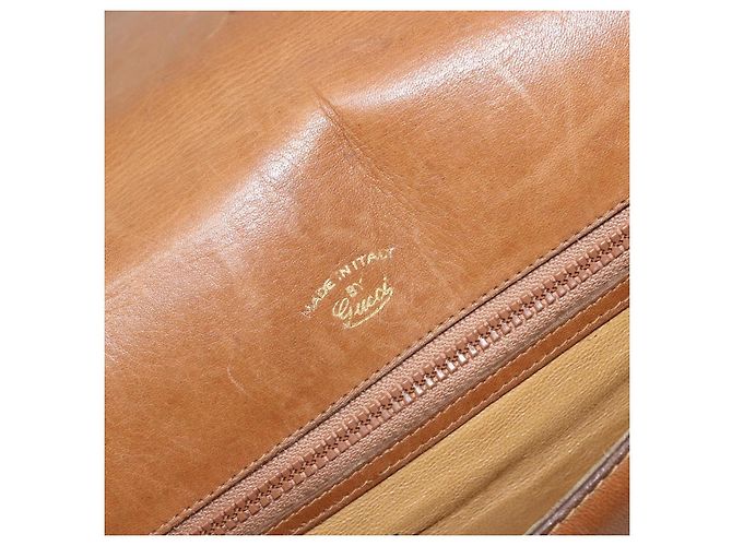 Borsa a tracolla GUCCI Web Sherry Line in pelle marrone oro Auth 185117 D'oro - vista 17