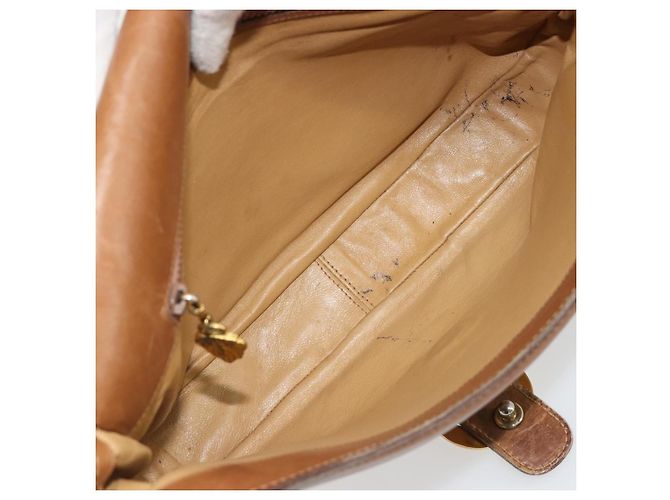 Borsa a tracolla GUCCI Web Sherry Line in pelle marrone oro Auth 185117 D'oro - vista 18