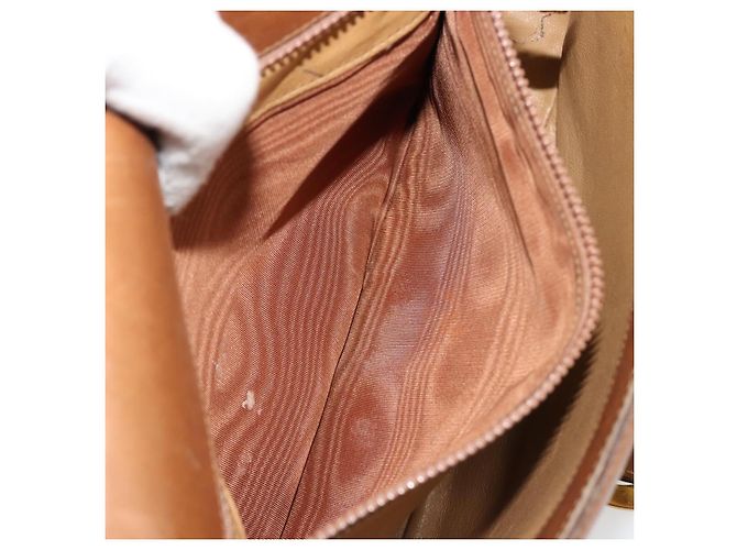 Borsa a tracolla GUCCI Web Sherry Line in pelle marrone oro Auth 185117 D'oro - vista 22