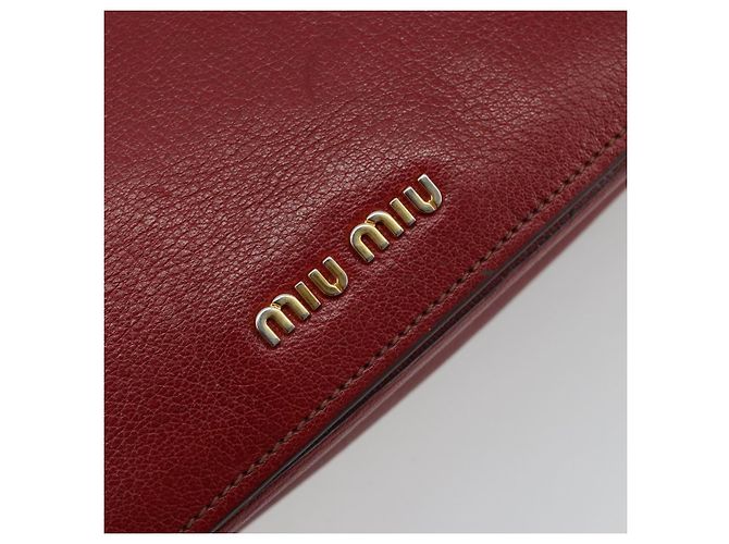 Borsa Miu Miu in pelle 2way Rosso Oro Auth ka4739A D'oro - vista 16