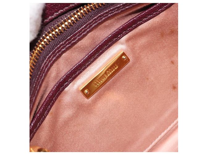 Borsa Miu Miu in pelle 2way Rosso Oro Auth ka4739A D'oro - vista 19