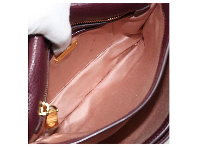 Borsa Miu Miu in pelle 2way Rosso Oro Auth ka4739A D'oro - vista 23