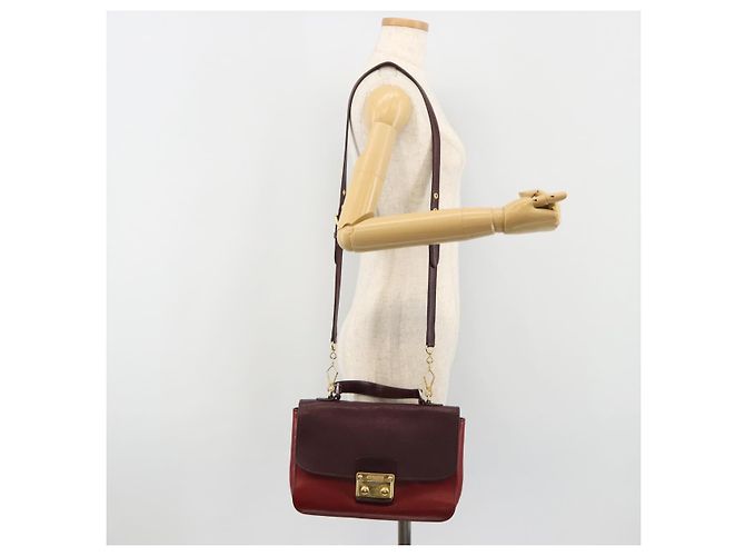 Borsa Miu Miu in pelle 2way Rosso Oro Auth ka4739A D'oro - vista 29