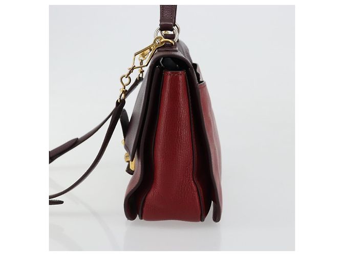Borsa Miu Miu in pelle 2way Rosso Oro Auth ka4739A D'oro - vista 4