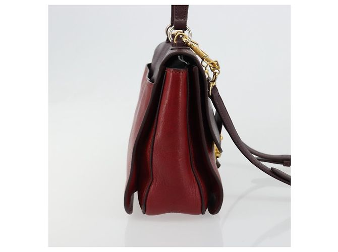 Borsa Miu Miu in pelle 2way Rosso Oro Auth ka4739A D'oro - vista 5
