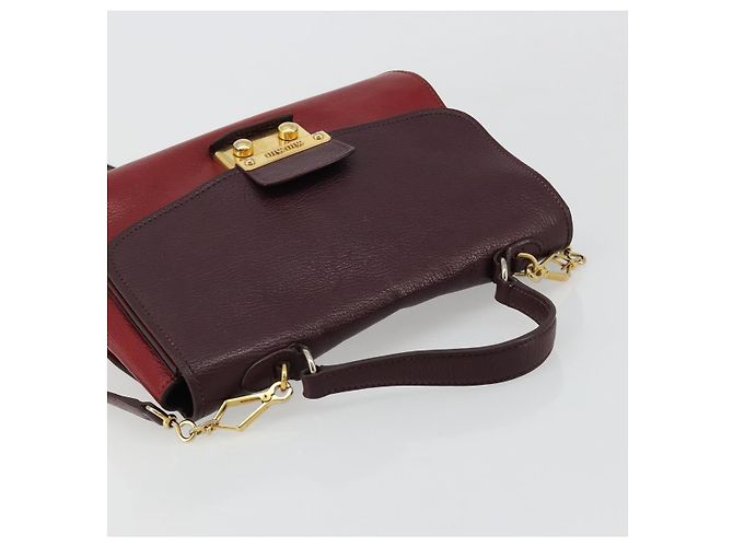 Borsa Miu Miu in pelle 2way Rosso Oro Auth ka4739A D'oro - vista 6