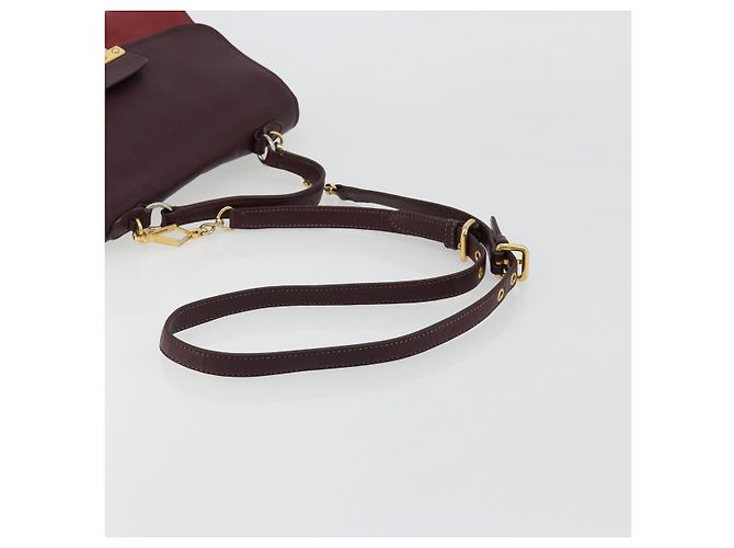 Borsa Miu Miu in pelle 2way Rosso Oro Auth ka4739A D'oro - vista 9