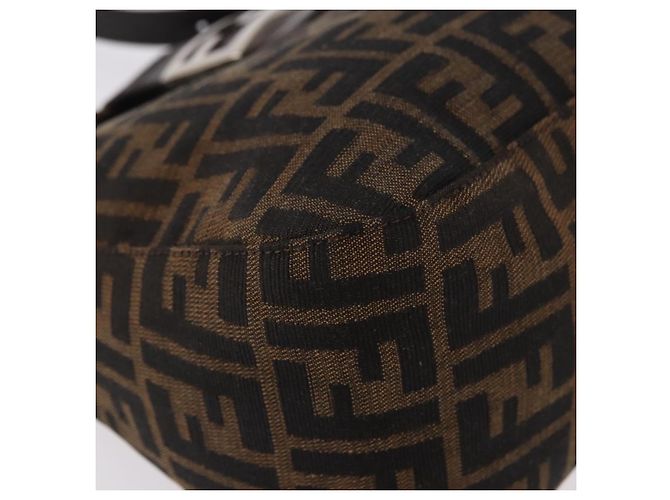 FENDI Zucca Canvas Mamma Baguette Shoulder Bag Black Brown Auth 185507SAV Marrone Nero - vista 10