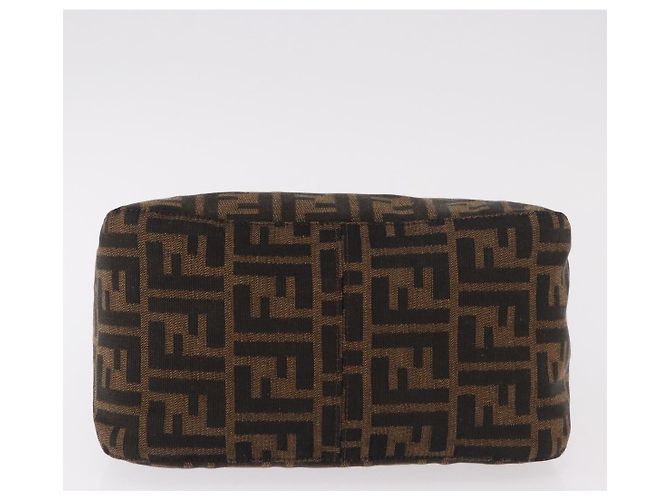 FENDI Zucca Canvas Mamma Baguette Shoulder Bag Black Brown Auth 185507SAV Marrone Nero - vista 9