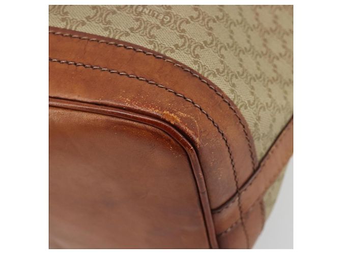 Céline Borsa a Spalla CELINE Macadam Canvas PVC Beige Oro Auth ti3982 D'oro - vista 10