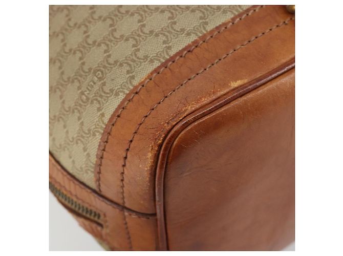 Céline Borsa a Spalla CELINE Macadam Canvas PVC Beige Oro Auth ti3982 D'oro - vista 11