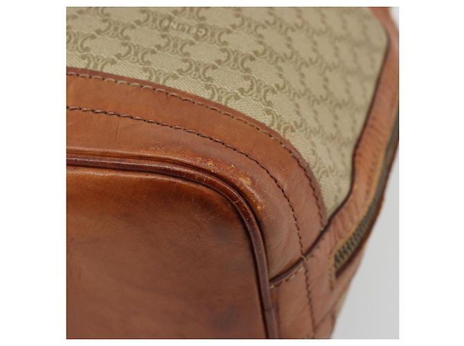 Céline Borsa a Spalla CELINE Macadam Canvas PVC Beige Oro Auth ti3982 D'oro - vista 12